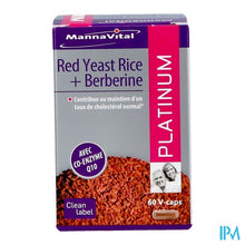 Afbeelding in Gallery-weergave laden, Mannavital Red Yeast Rice+berberine Plat.v-caps 60
