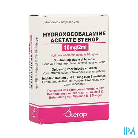 Hydroxocobal.acet. Amp 3x10mg/2ml