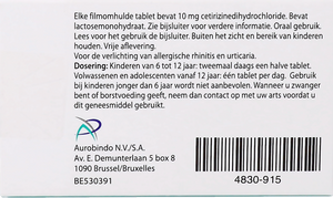 Cetirizin Aurobindo 10mg Filmomh Tabl 10