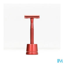 Afbeelding in Gallery-weergave laden, Bambaw Metalen Veiligheidsscheermes + Sokkel Rood
