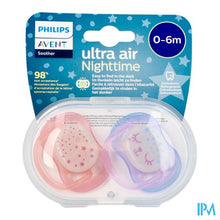 Afbeelding in Gallery-weergave laden, Philips Avent Fopspeen +0m Air Night Girls
