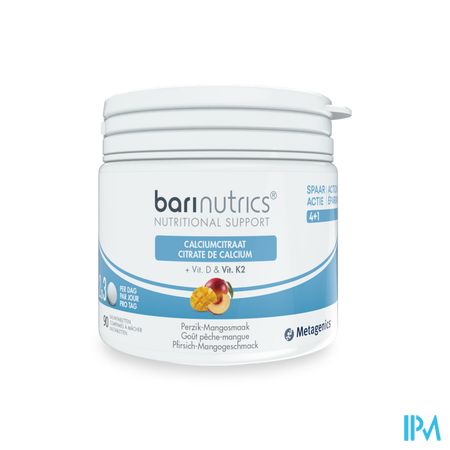 Barinutrics Calciumcitraat Perzik-mango Kauwcomp90