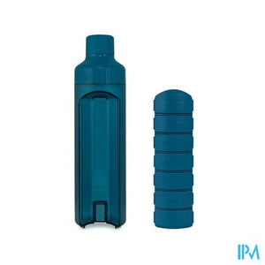 Yos Water Bottle & Pill Box Weekly Bold Blue