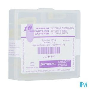 Glycerine suppo Sopreli zuigelingen 10