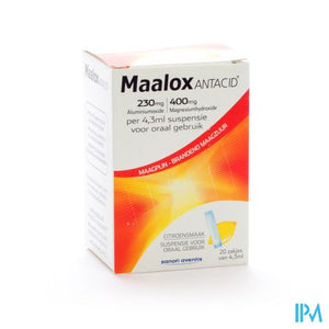 Maalox Antacid Lemon 230mg/400mg Susp Or. 20x4,3ml