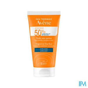 Avene Zon Spf50+ Fluide Zonder Parfum 50ml