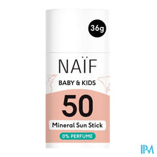 Afbeelding in Gallery-weergave laden, Naif Baby&kids Sun Mineral Stick Spf50 0% Parf.36g
