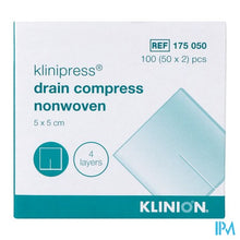 Afbeelding in Gallery-weergave laden, Klinion Drainkompres N/wov.4l 5x 5cm 50x2 4175050
