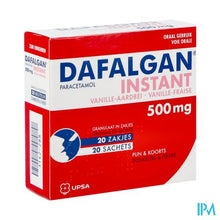 Afbeelding in Gallery-weergave laden, Dafalgan Instant Vanille Aardb Gr Zakjes 20x 500mg
