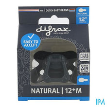 Load image into Gallery viewer, Difrax Fopspeen Natural 12m+ Uni/pure D.blauw/even
