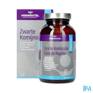 Mannavital Zwarte Komijnolie Platinum Softgels 120