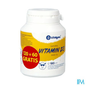 Vit4you Vitamine D3 3000 Ie Pearls 180