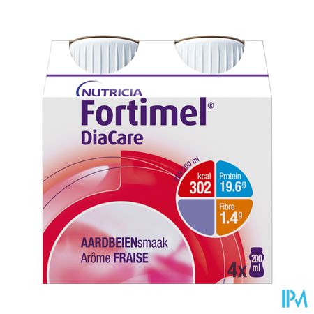 Fortimel DiaCare aardbeiensmaak 4x200ml