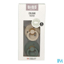 Load image into Gallery viewer, Bibs 1 Fopspeen Symmetric Duo Vanilla/pine 2
