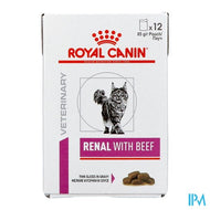 Royal Canin Vdiet Feline Renal Beef Pouch 12x85g