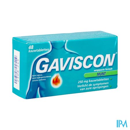 Gaviscon Munt Kauwtabl 48x250mg