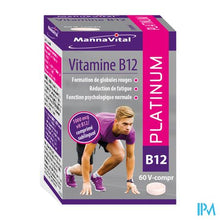 Afbeelding in Gallery-weergave laden, Mannavital Vitamine B12 Platinum  V-CAPS 60
