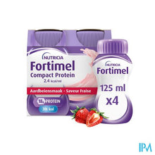 Afbeelding in Gallery-weergave laden, Fortimel Compact Protein 2.4kcal Aardbei 4x125ml
