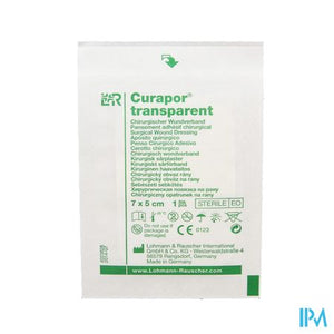 Curapor Transparant Steriel 7cmx 5cm 50 13101