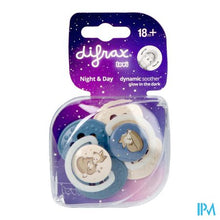 Afbeelding in Gallery-weergave laden, Difrax Dynamic Fopspeen Day&night Assorti 18m+ 2
