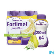 Fortimel Jucy Plus Peer Vlierbloes. 4x200ml 185088