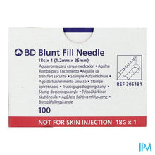 Load image into Gallery viewer, Bd Blunt Fill Optreknaald Stomp 18g 25mm 100
