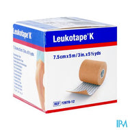 Leukotape K Kleefwindel Elast Huid 7,5cmx5m 1