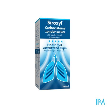 Siroxyl Carbocistein.250mg/5ml Z/suiker Drank300ml