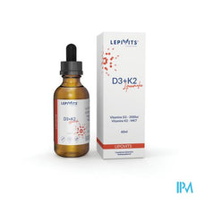Afbeelding in Gallery-weergave laden, Vit D3+k2 Liposomaal Vegan Fl 60ml Lepivits
