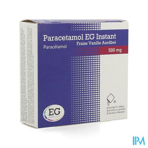 Paracetamol EG Inst.500Mg Vanil-Aardbei   Zakje 20