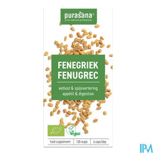 Afbeelding in Gallery-weergave laden, Purasana Fenegriek 330mg Bio V-caps 120
