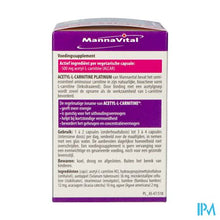 Afbeelding in Gallery-weergave laden, Mannavital Acetyl l-carnitine Platinum V-caps 60
