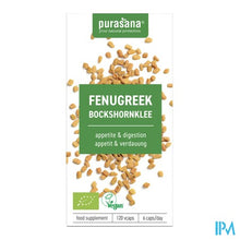 Afbeelding in Gallery-weergave laden, Purasana Fenegriek 330mg Bio V-caps 120
