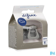 Difrax Fopspeen Dental +6m Uni/pure Grijs/clay