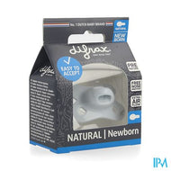 Difrax Fopspeen Natural Newborn Uni/pure Blauw/ice