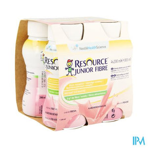 Resource Junior Fibre Aardbei 4x200ml