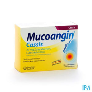 Mucoangin Zwarte Bes Zuigtabletten 30x20mg