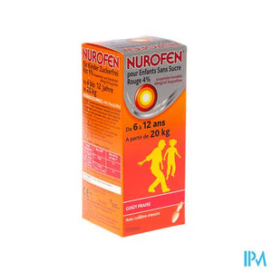 Nurofen Kind Suikervrij 4% Aardbei Orale Susp150ml