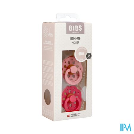 Bibs 2 Fopspeen Boheme Duo Dusty Pink&coral