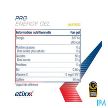 Load image into Gallery viewer, Etixx Double Carb Energ.gel Line+caff.mango12x60ml
