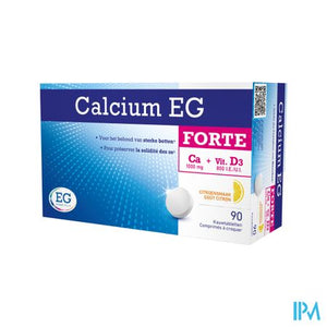 Calcium EG Forte 1000Mg/800Ie Citroen Kauwtabl 90