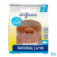 Load image into Gallery viewer, Difrax Fopspeen Natural 6m+ Steenrood-print

