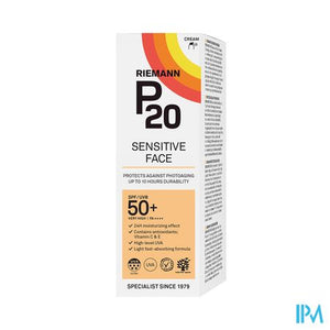 P20 Zonnecreme Sensitive Gezicht Spf50+ 50g