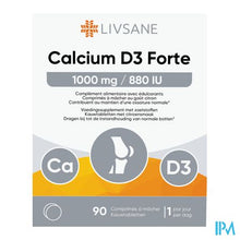 Afbeelding in Gallery-weergave laden, Livsane Calcium D3 Forte 1000 /880 Kauwtabl 90
