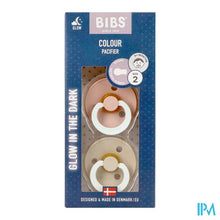 Afbeelding in Gallery-weergave laden, Bibs 2 Fopspeen Duo Glow In Dark Vanilla/blush
