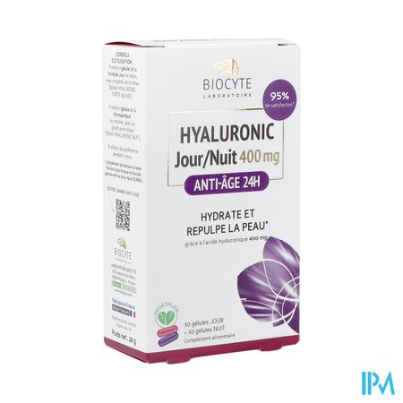 Biocyte Hyaluronic Dag-nacht 400mg Caps 30+30