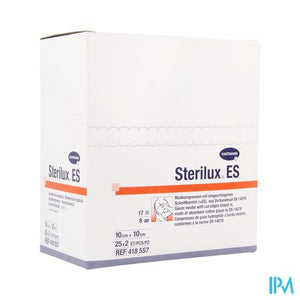 Sterilux Es 10x10cm 8l.st. 25x2 P/s