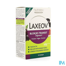 Afbeelding in Gallery-weergave laden, Laxeov Transit Pruim-vijg-druif Blokjes 10x10g
