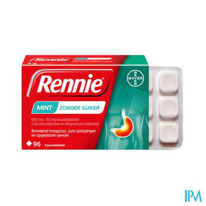 Rennie Mint Z/suiker Kauwtabl 96