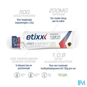 Etixx Double Carb Energ.gel Line+caff.mango12x60ml